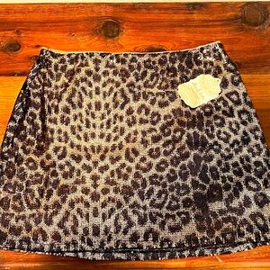 Altar’d State leopard print mini skirt Large